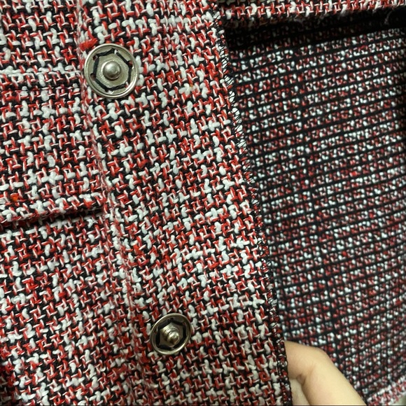 Pretty Little Thing Red Tartan Boucle Button Down Jacket and Mini Skirt Set - Picture 13 of 13